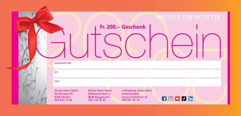 Nicole Diem Gutschein 200,00 CHF NICOLE DIEM